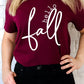 hello fall t shirt heather maroon 