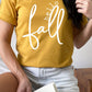 hello fall t shirt heather mustard