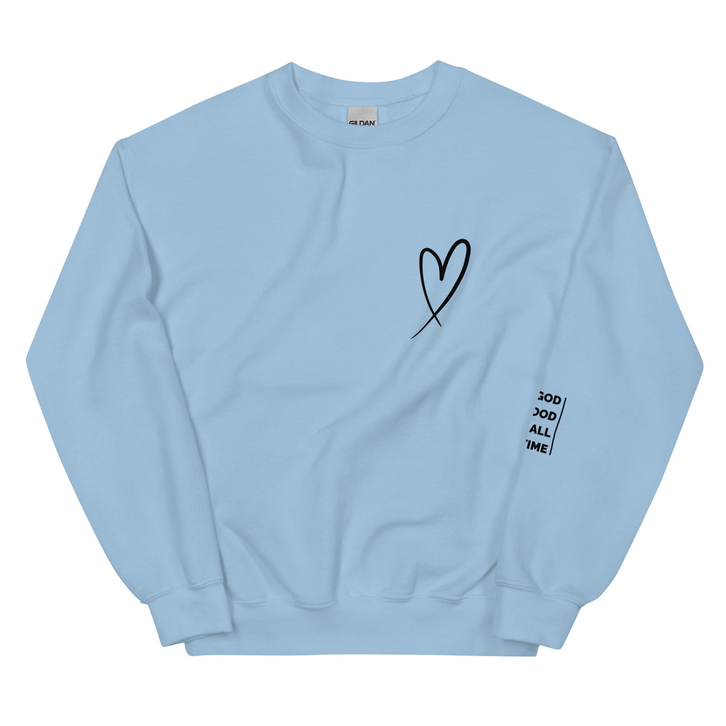 God is Good Heart Sweatshirt