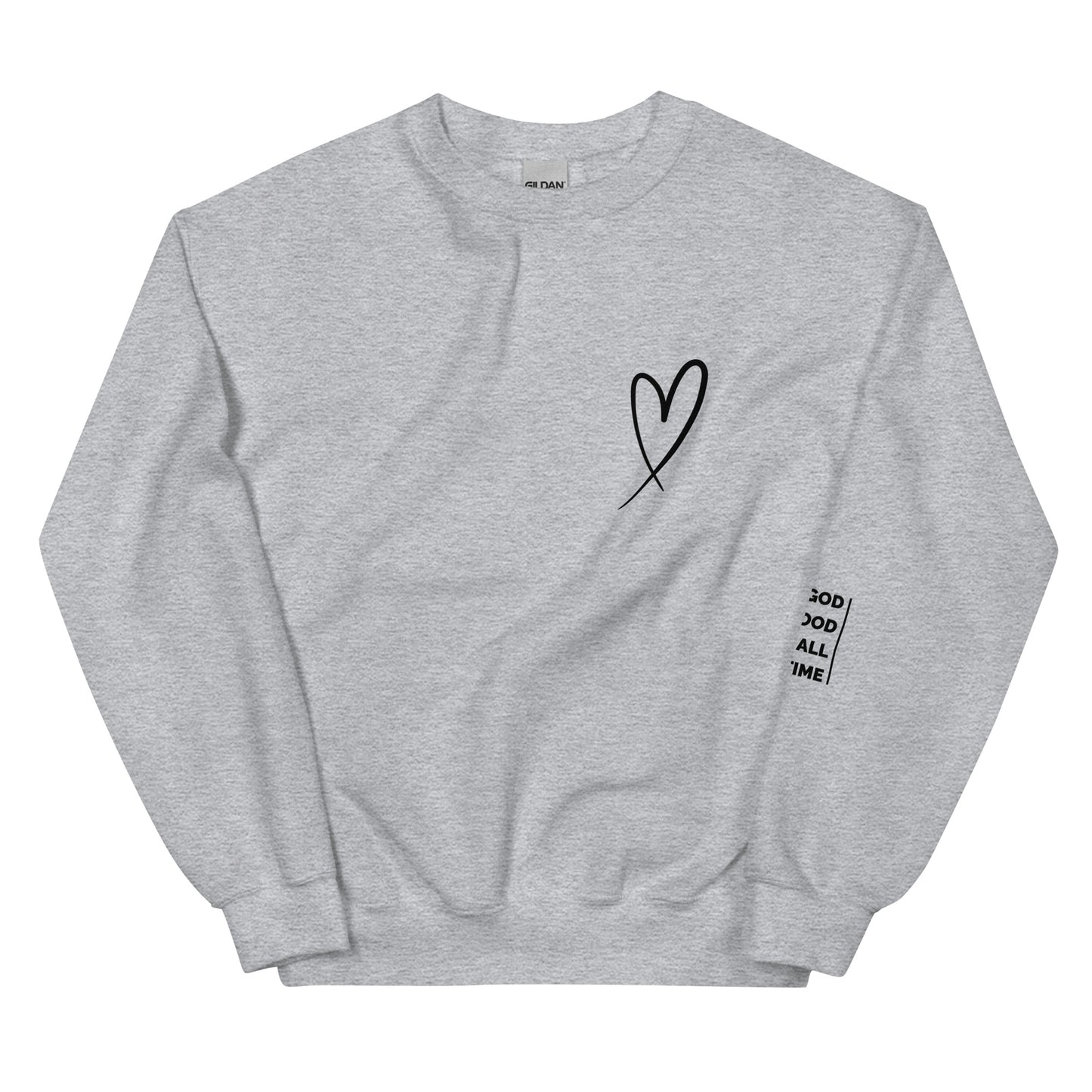 God is Good Heart Sweatshirt