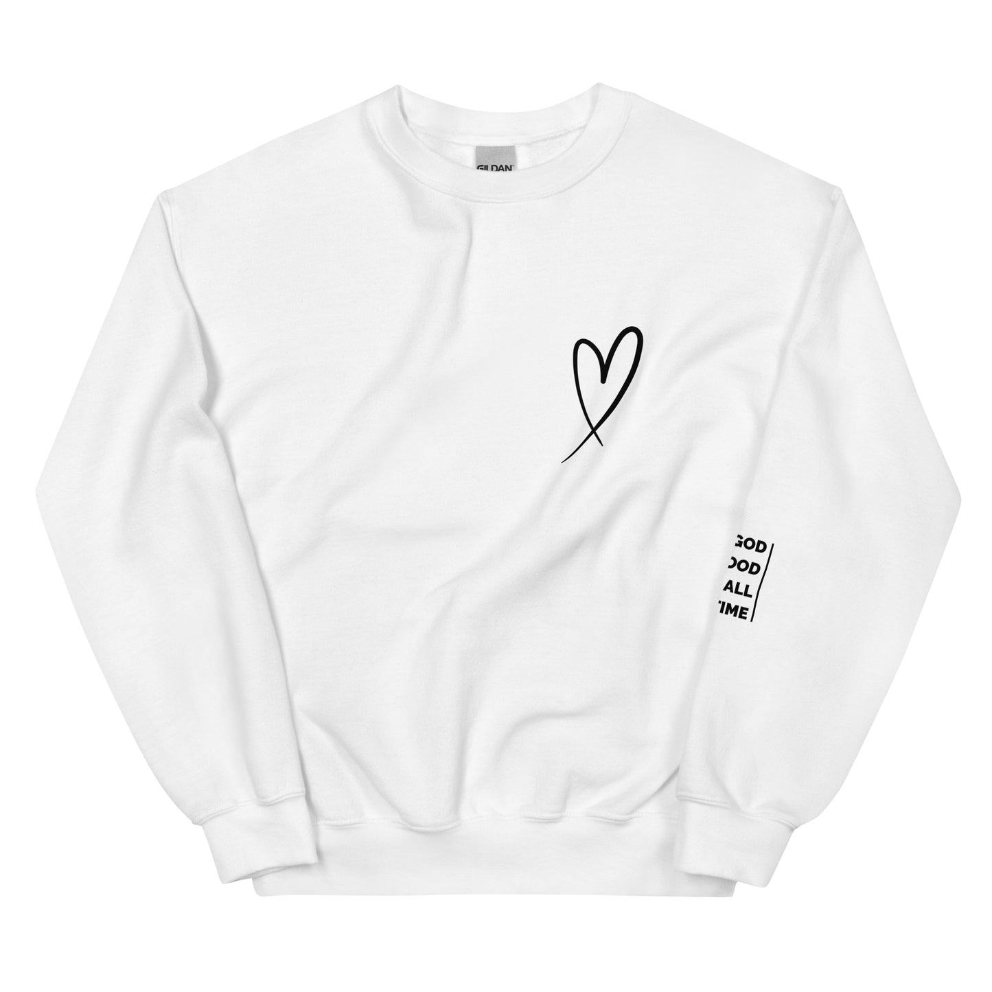 God is Good Heart Sweatshirt