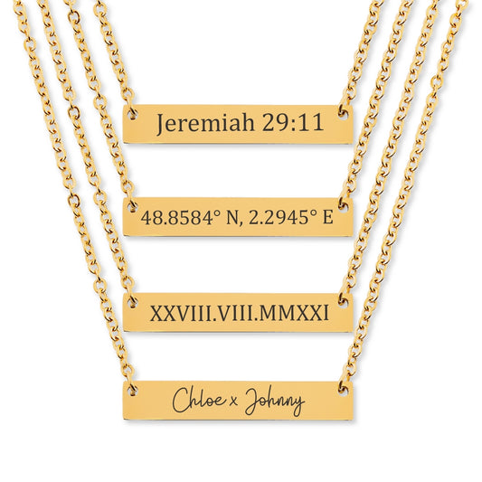 Personalized Horizontal Bar Necklace