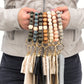 Leopard Beaded Key Ring Wallet Bracelet