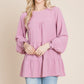 Swiss Dots Pom Pom Ruffle Hem Peplum Blouse Tops