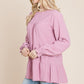 Swiss Dots Pom Pom Ruffle Hem Peplum Blouse Tops