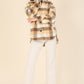 Plaid sherpa jacket with pockets