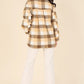 Plaid sherpa jacket with pockets