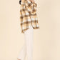 Plaid sherpa jacket with pockets