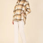 Plaid sherpa jacket with pockets