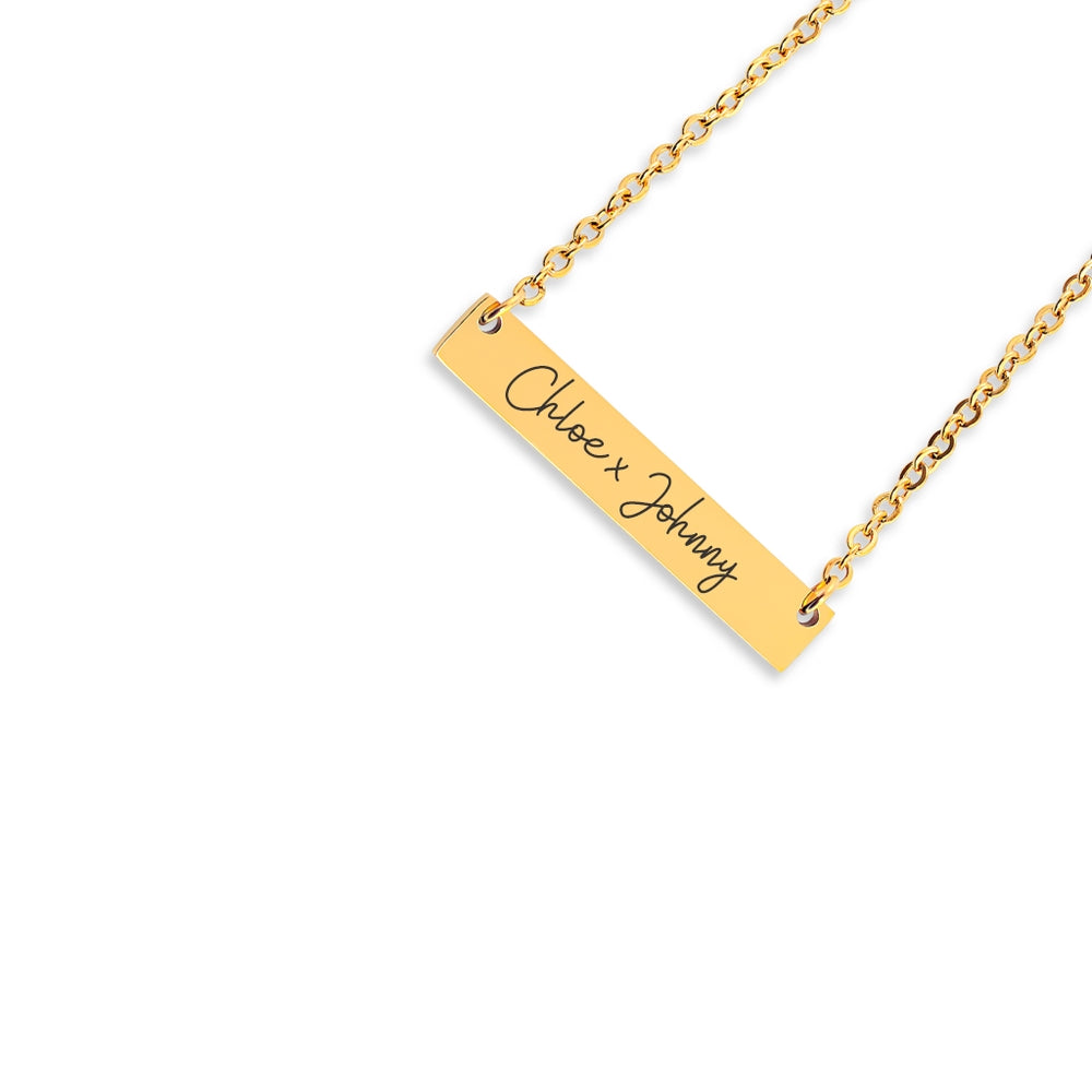 Personalized Horizontal Bar Necklace