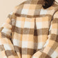 Plaid sherpa jacket with pockets