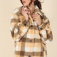 Plaid sherpa jacket with pockets