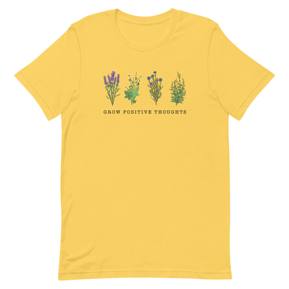 Grow Positive thoughts T-Shirt | Unisex T-Shirt | Outdoor T-Shirt | Inspirational T-Shirt | Plant T-Shirt | Positive Thoughts T Shirt