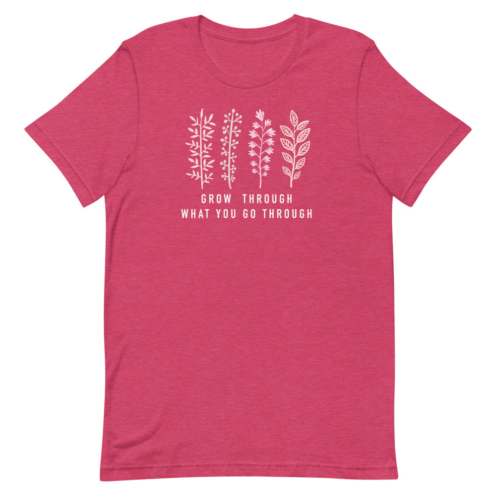 Grow Through What You Go Through T-Shirt | Quote Tee Shirt | Motivational Quote | Mental Health Tee | Empowerment Tee | Self Care Shirt